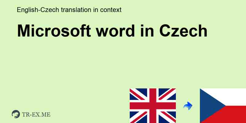 Co Znamená MICROSOFT WORD v Češtině - Český překlad